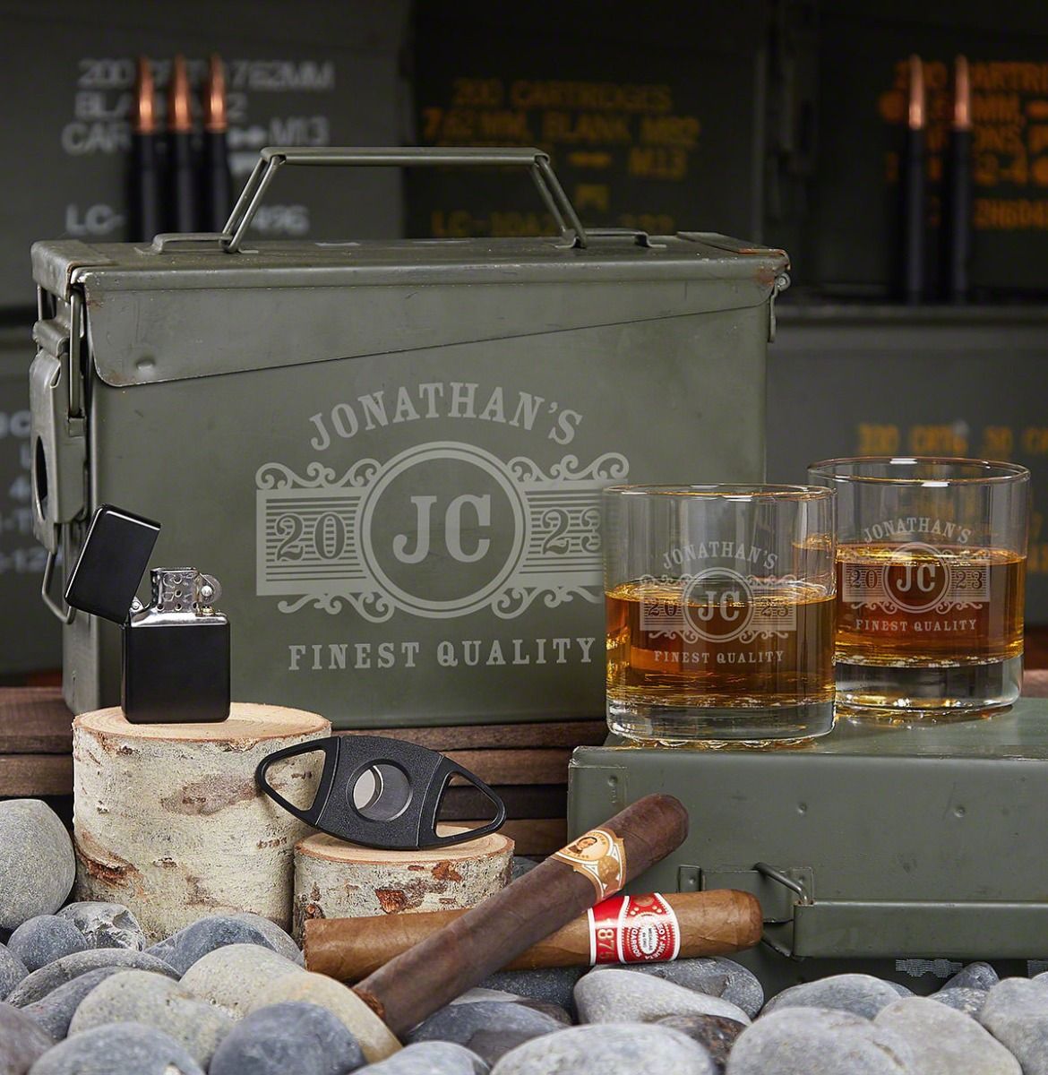 All the Vices Custom Gift Set for Men in Ammo Can