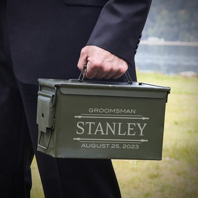 Ammunition Box Custom Etched Unique Groomsmen Gift