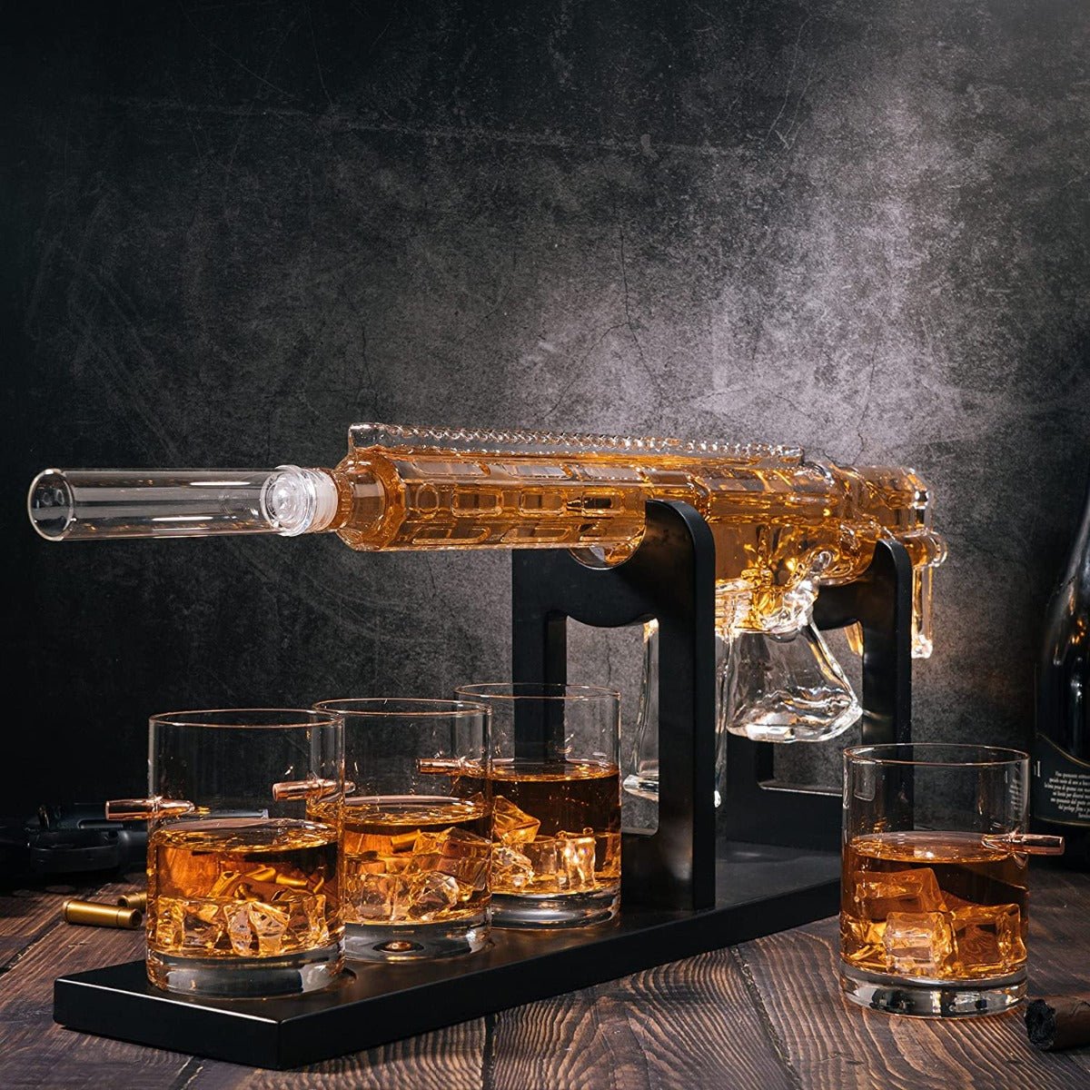 AR - 15 Whiskey Decanter with Bullet Glasses