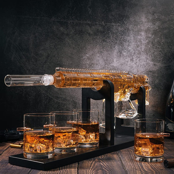 AR - 15 Whiskey Decanter with Bullet Glasses