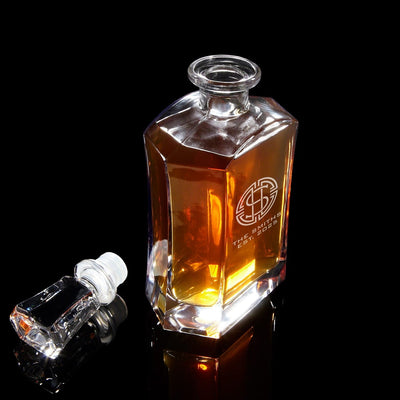 Ashcroft Custom Whiskey Gifts for Men 12pc with Personalized Decanter Set and Whiskey Stones
