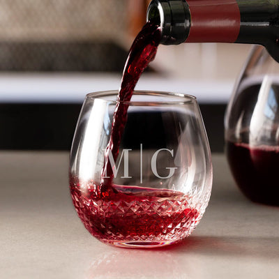 Avignon Custom Crystal Wine Glass Stemless, Set of 2