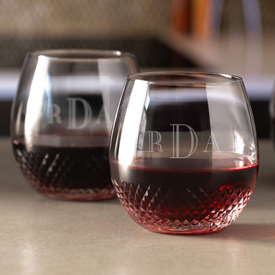 Avignon Custom Crystal Wine Glass Stemless, Set of 2