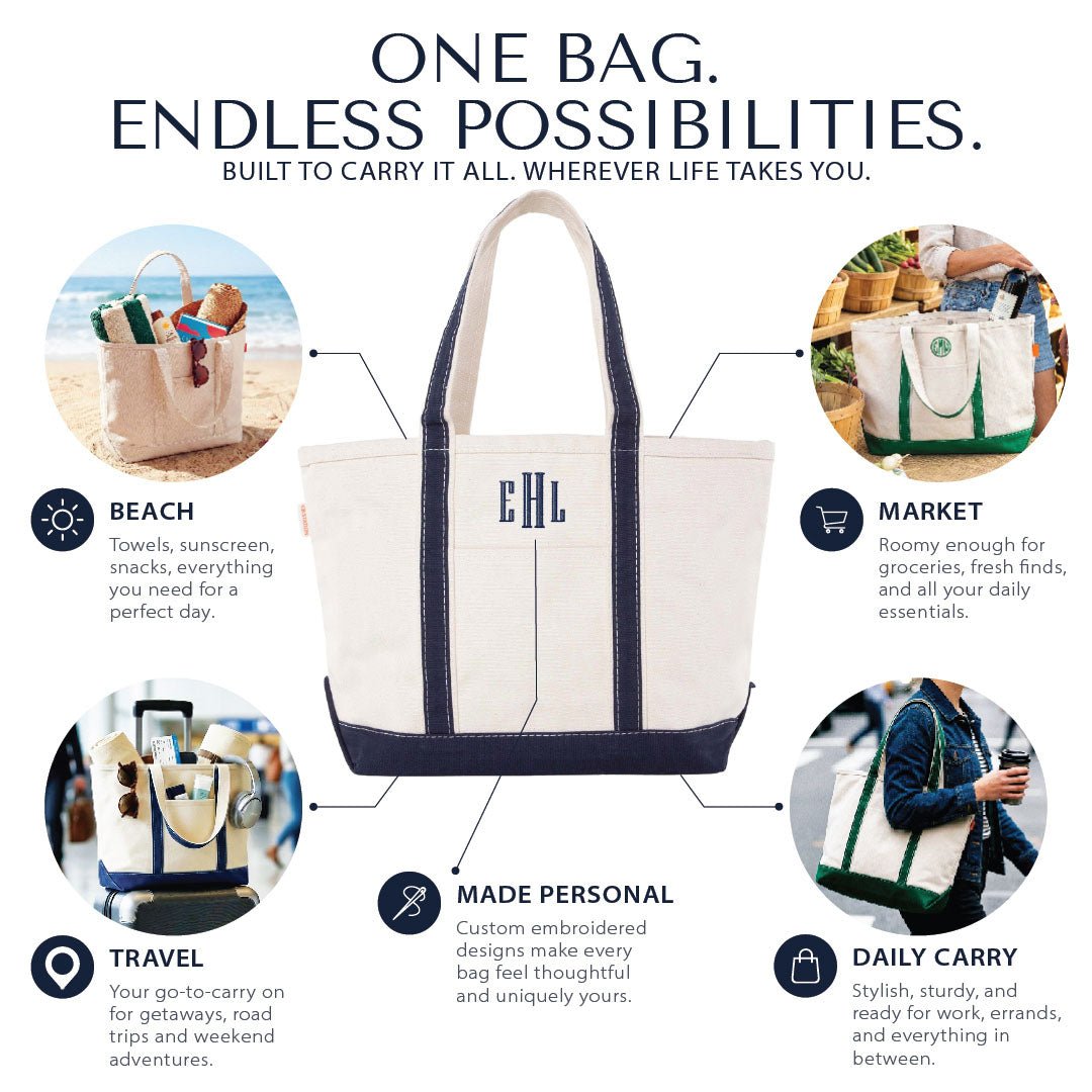 Bexford Open Zip - Top Canvas Tote Bag