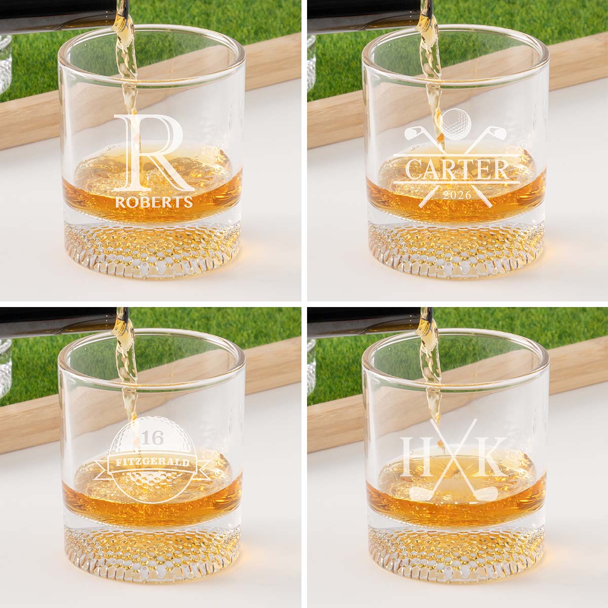 Birdie & Bourbon Golf Club Decanter & Whiskey Glasses