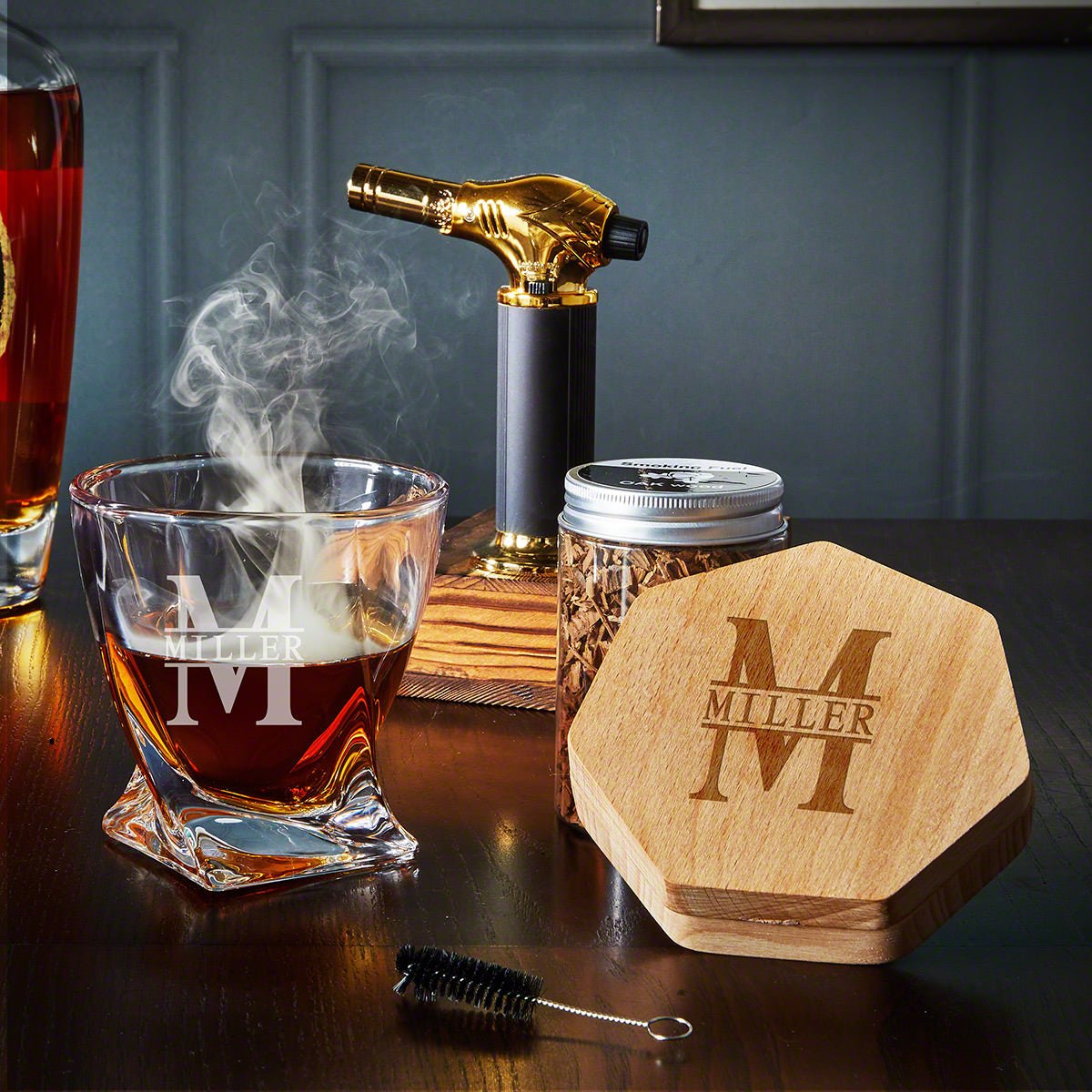 Black Diamond Custom 6 pc Bourbon Smoker Kit w Glass