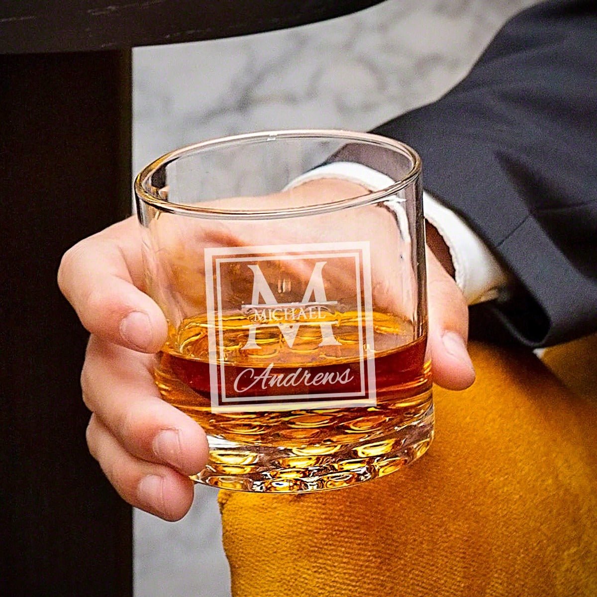 Black Diamond Personalized 7pc Whiskey Smoker Kit with Two Glasses