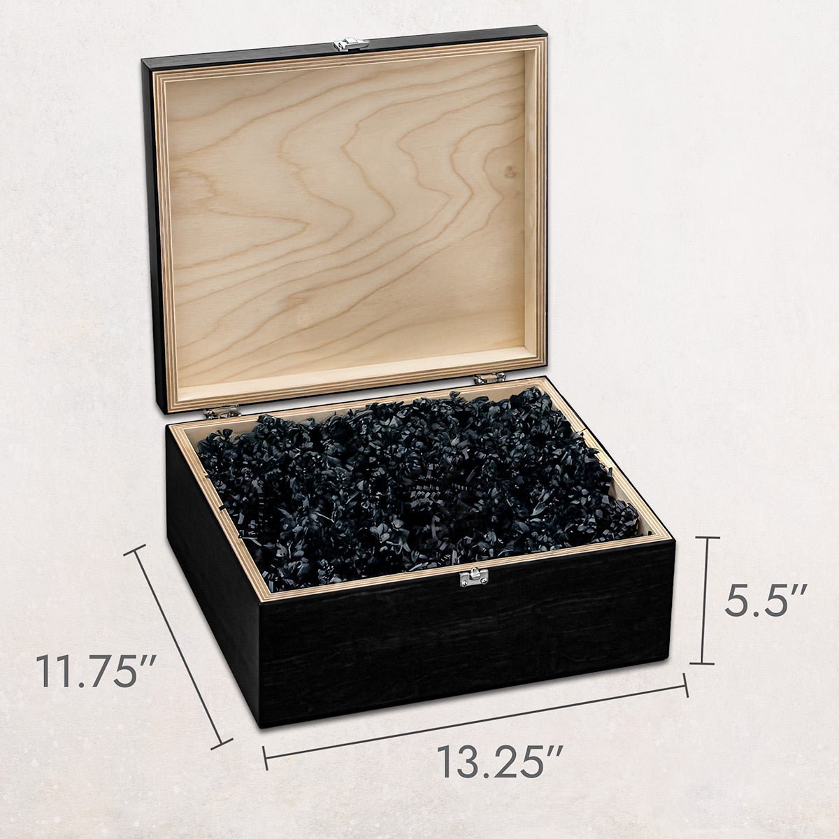 Black Personalized Memory Keepsake Box - Wooden