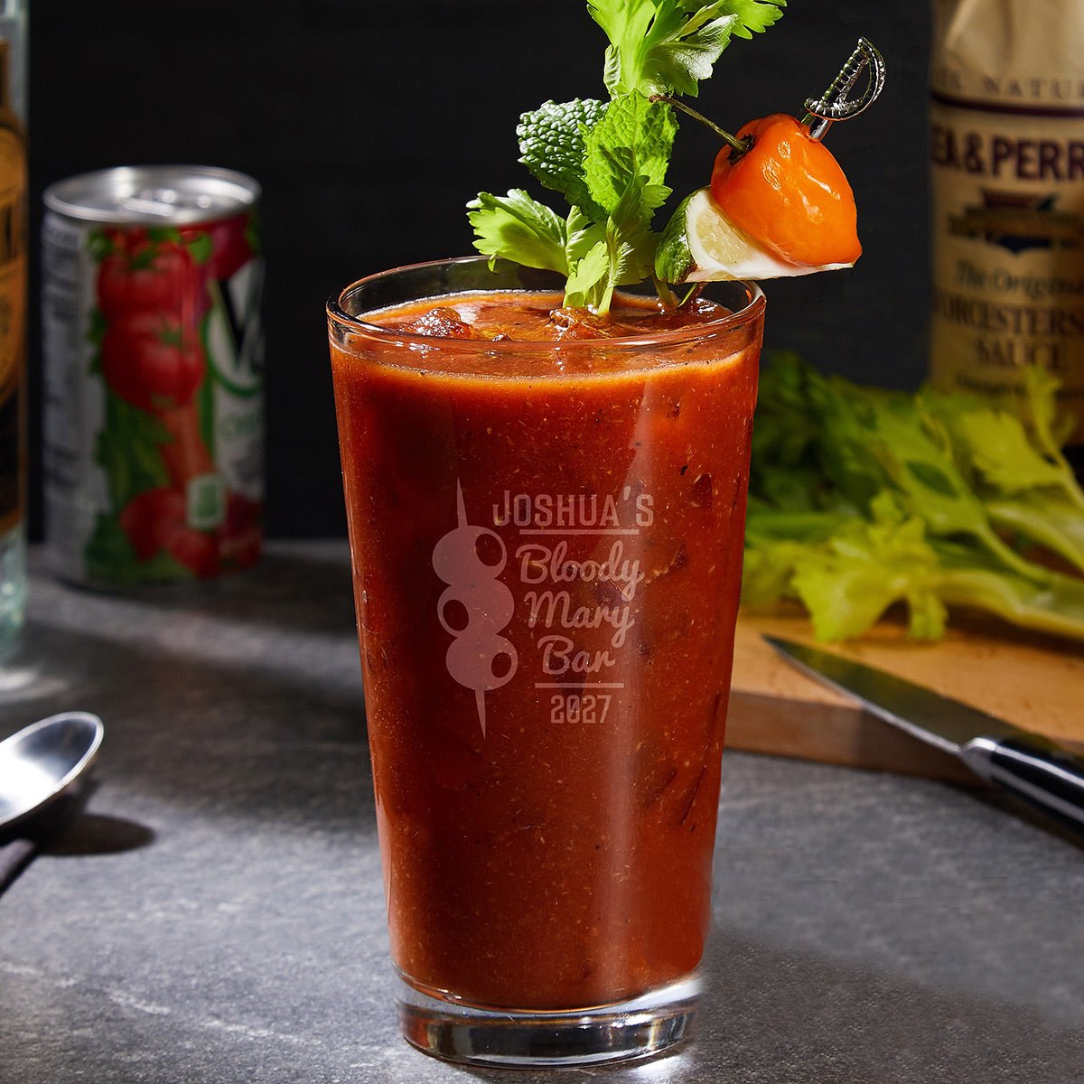 Bloody Mary Bar Personalized Pint Glass