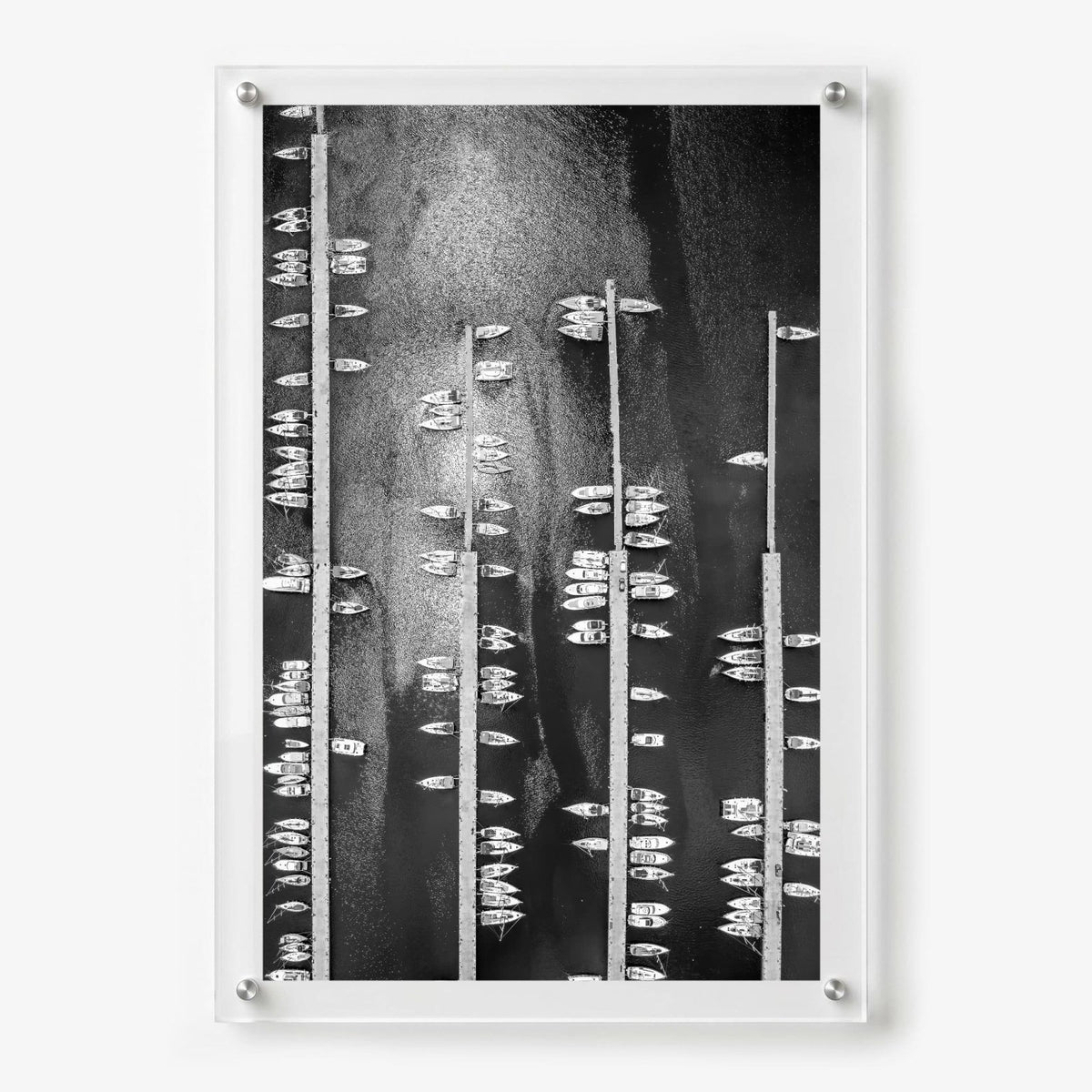 Boat Parking Only Black & White Acrylic Wall Art Print