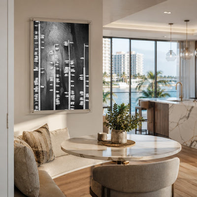 Boat Parking Only Black & White Acrylic Wall Art Print