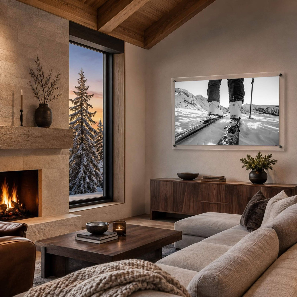 Chasing the Rush Black & White Acrylic Wall Art Print