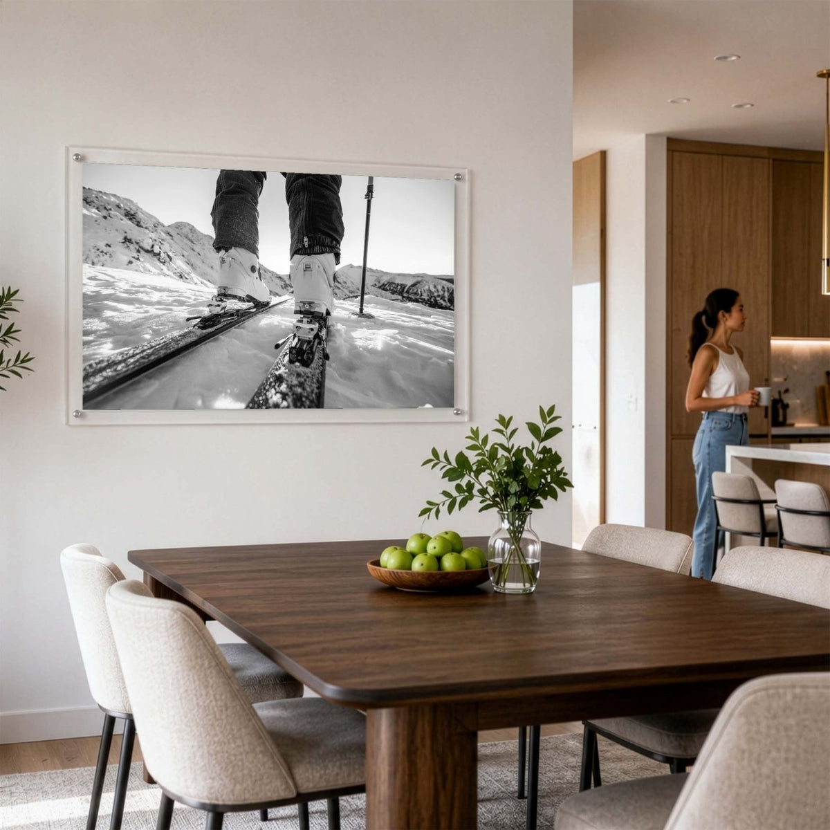 Chasing the Rush Black & White Acrylic Wall Art Print