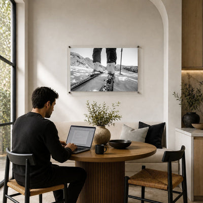 Chasing the Rush Black & White Acrylic Wall Art Print
