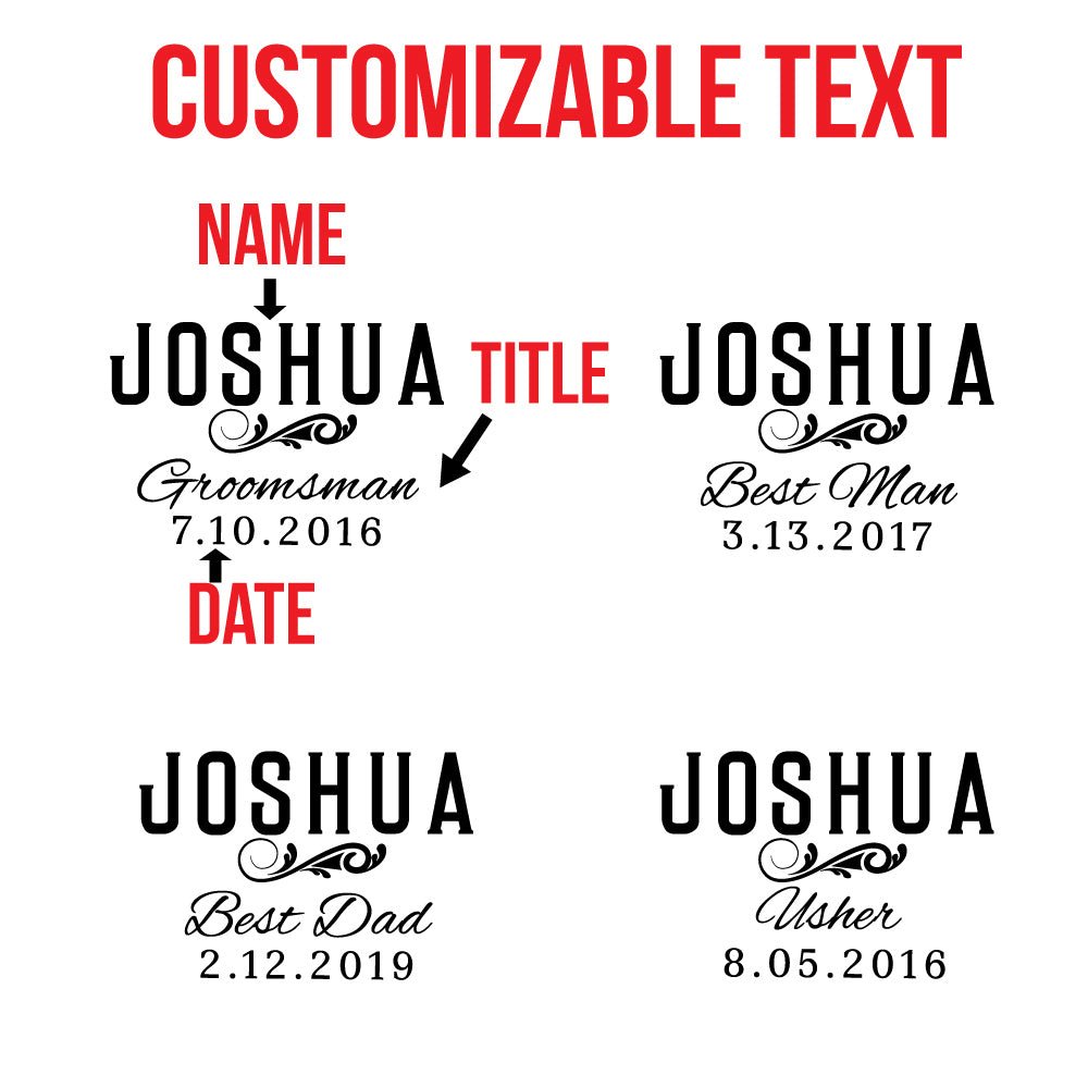 Classic Groomsman Personalized Whiskey Box Set of 5 Groomsmen Gifts