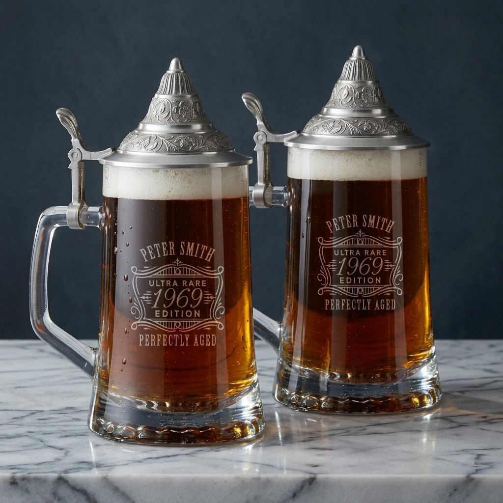 Classic Monogram Traditional German Beer Stein with Lid