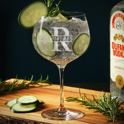Custom Balloon Gin and Tonic Glasses Set of 2