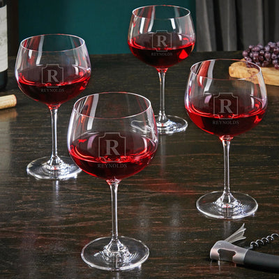 Custom Balloon Wine Glasses Set of 4