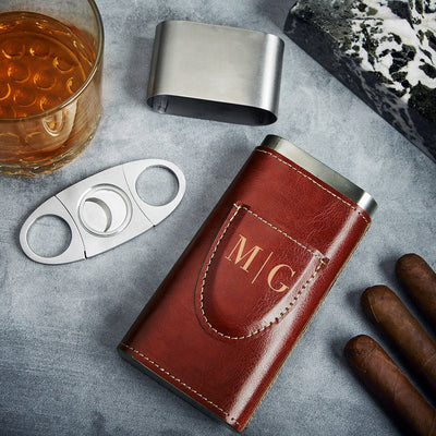 Custom Cigar Travel Case with Cigar Cutter