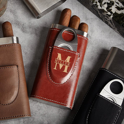 Custom Cigar Travel Case with Cigar Cutter
