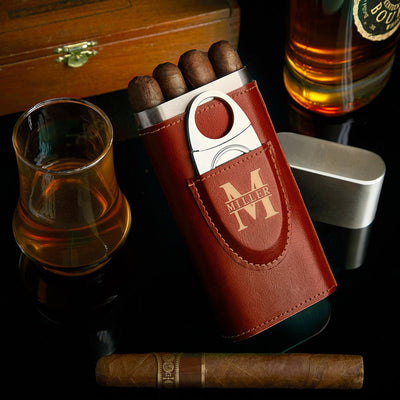 Custom Cigar Travel Case with Cigar Cutter