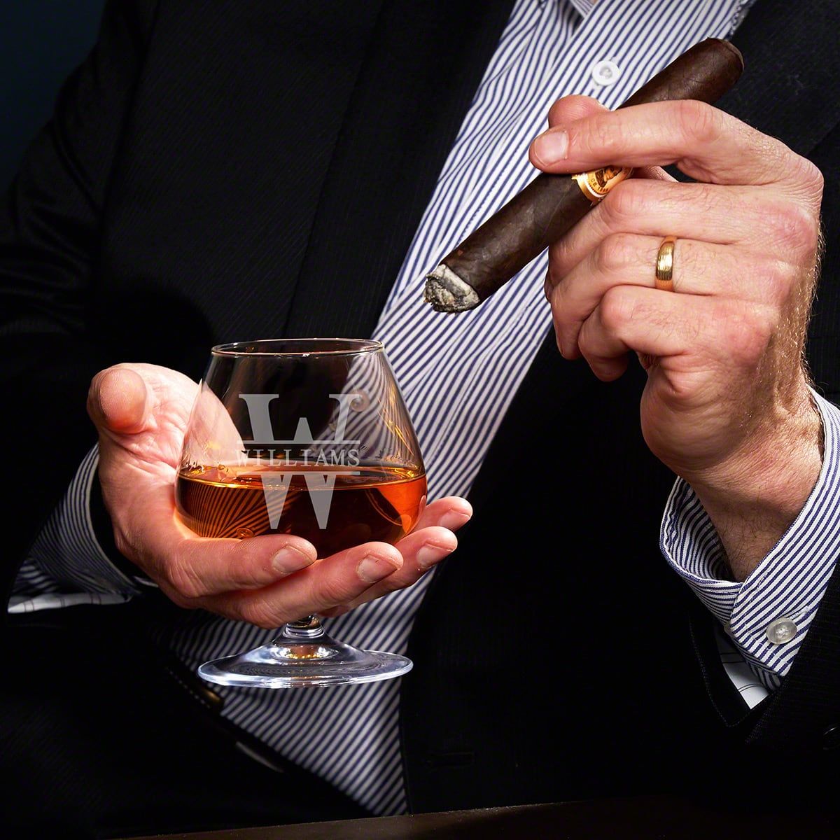 Custom Cognac Gift Set - Ebony Box
