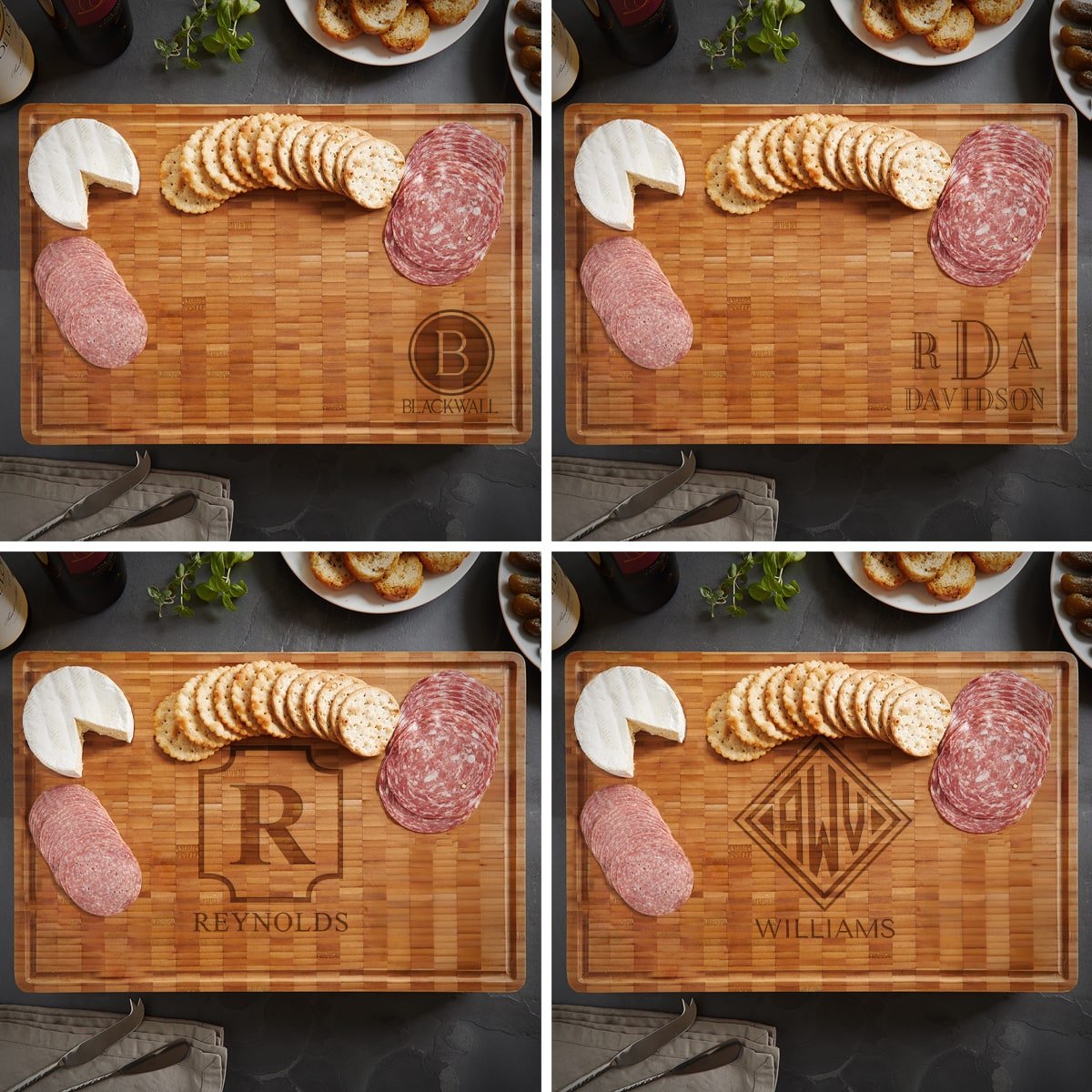 Custom End Grain XL 18x12x2 Cutting Board w Juice Grove
