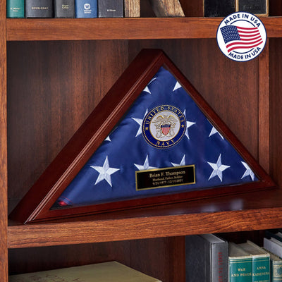 Custom Flag Case Navy Retirement Gift - Made in USA - 5x9.5 ft Memorial Flags