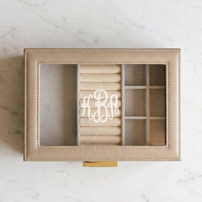 Custom Jewelry Box Organizer w/ Drawers, Champagne