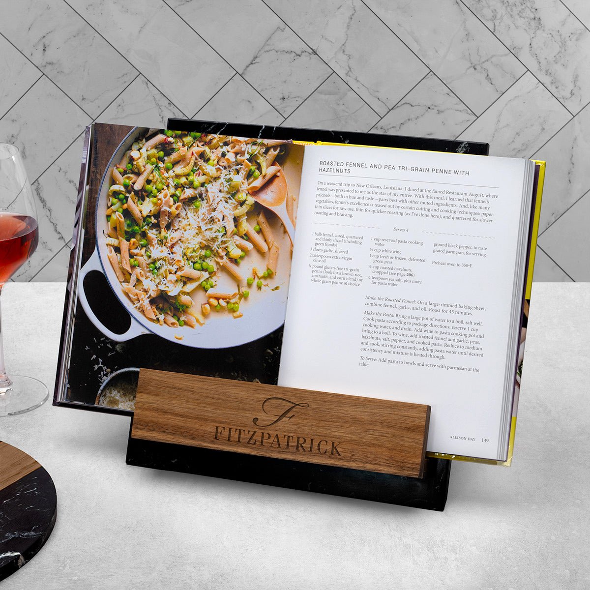 Custom Marble & Wood Cookbook Stands