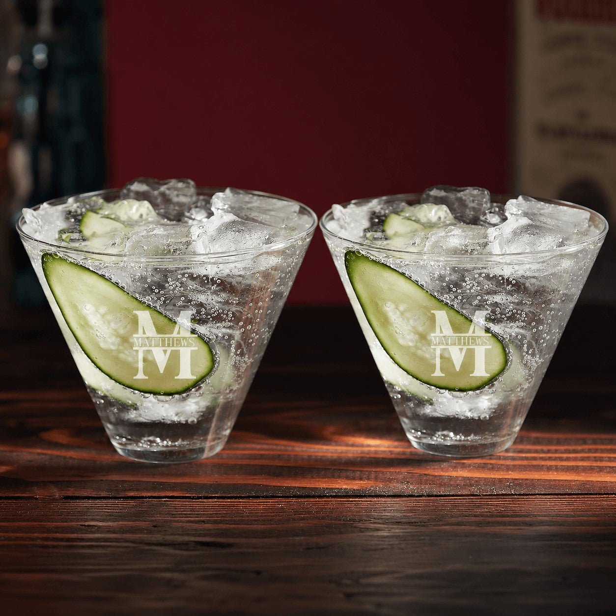 Custom Stemless Martini Glasses