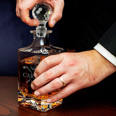 Custom Whiskey Carson Decanter with Faceted Crystal Stopper