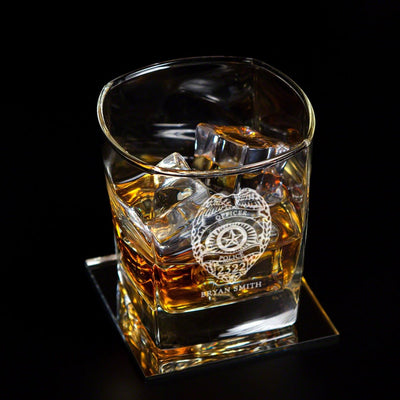 Custom Whiskey Glass and Decanter Set