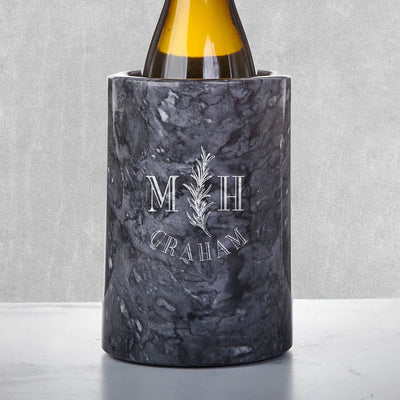 Customized Black Marble Wine Chiller