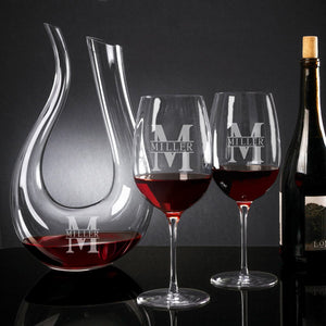 Decanter + Two Stem Glasses