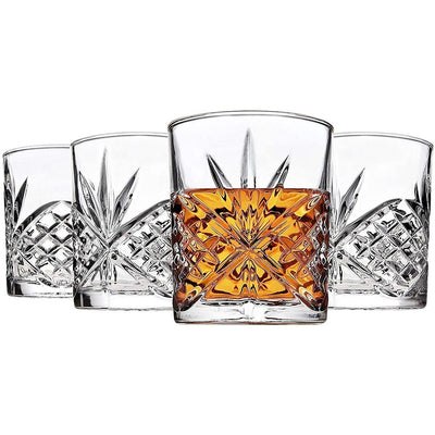 Dublin Cut Crystal Whiskey Glasses, Set of 4