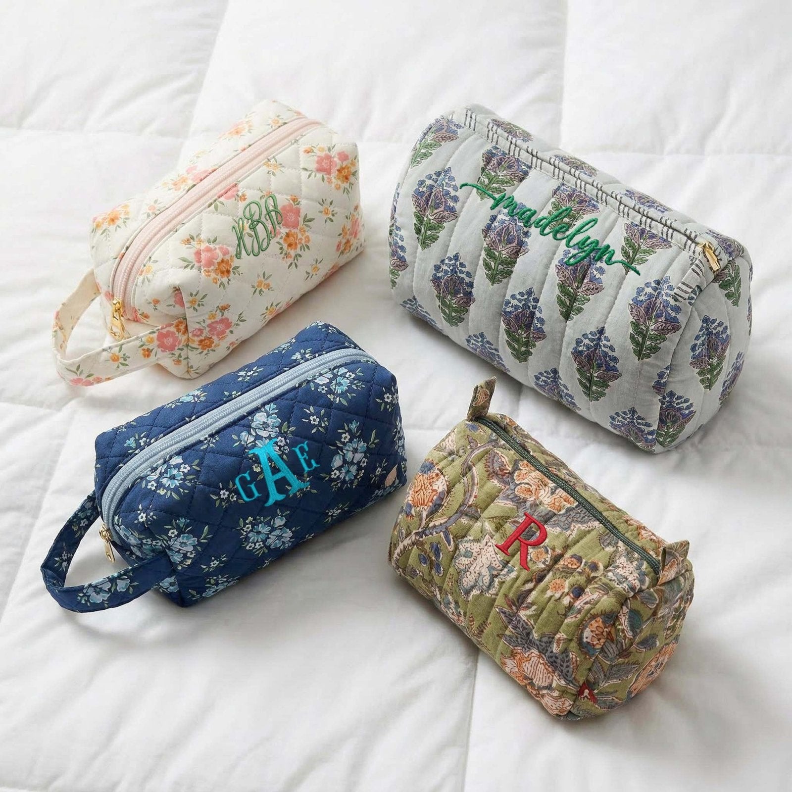 Elarin Quilted Travel Pouch & Small Makeup Bag