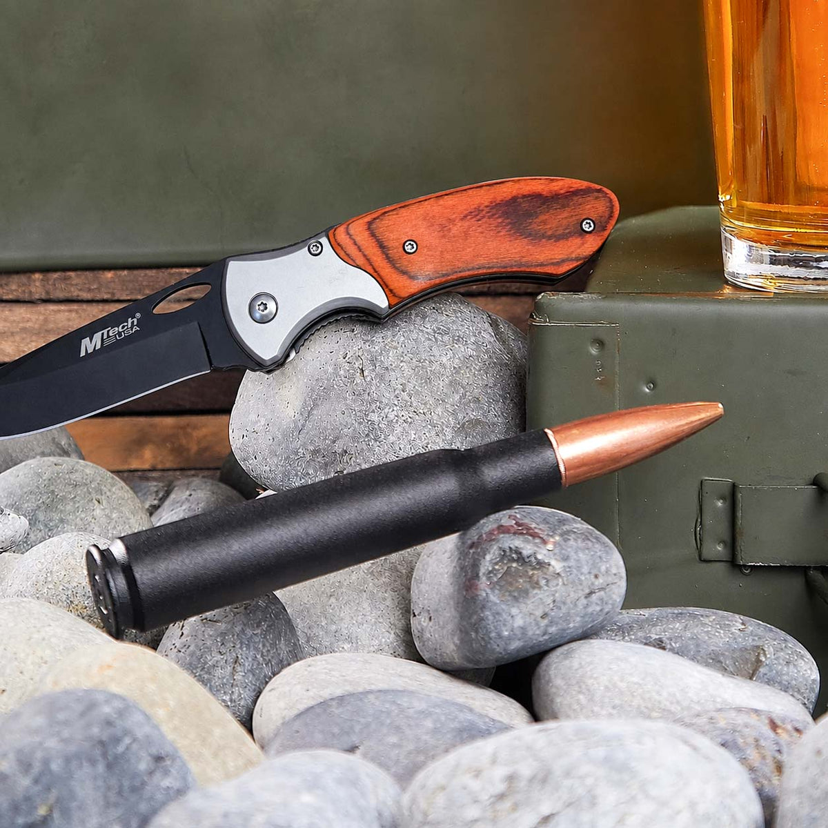 Engraved Ammo Can & Bullet Opener Military Gift Set