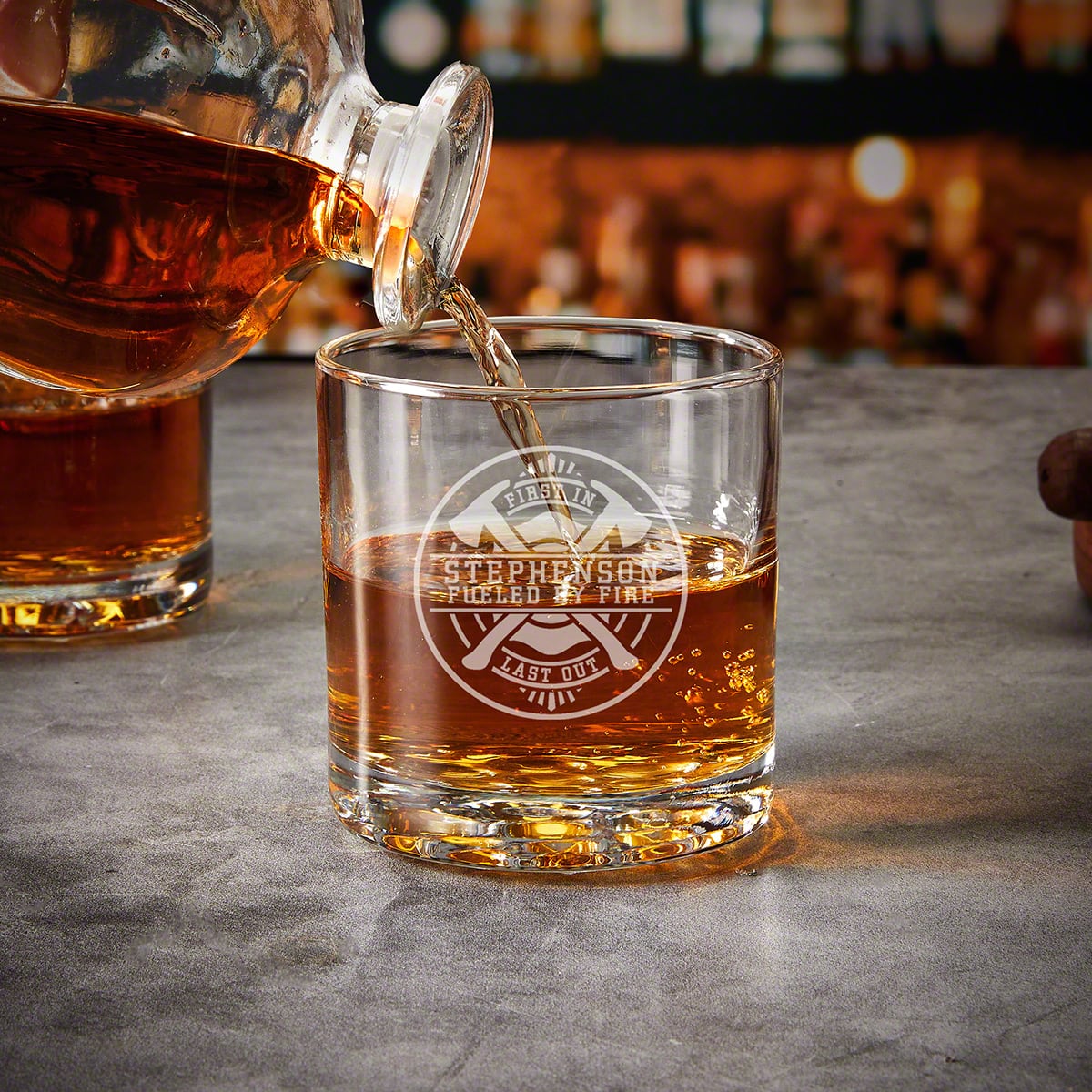Engraved Buckman Whiskey Glasses, Set of 4