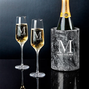 Black Marble Chiller + Two Glasses
