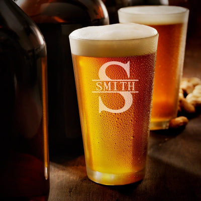 Engraved Pint Glasses, 4pc Set