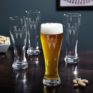 Four Tall Pilsner Glasses
