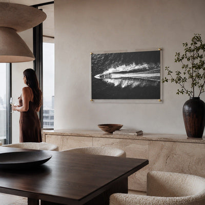 Exit By Sea Black & White Acrylic Wall Art Print - Horizontal