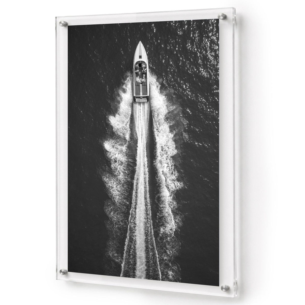 Exit By Sea Black & White Acrylic Wall Art Print - Vertical