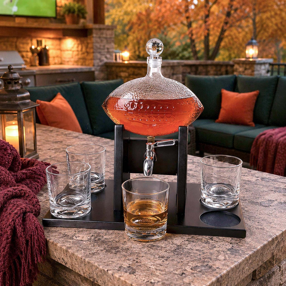 Football Whiskey Decanter Set