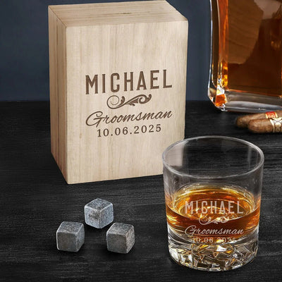 Gift Box with Custom Glacier Whiskey Glass