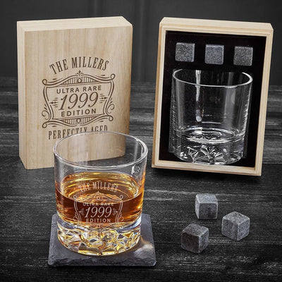 Gift Box with Custom Glacier Whiskey Glass