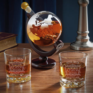 Decanter + Two Glasses