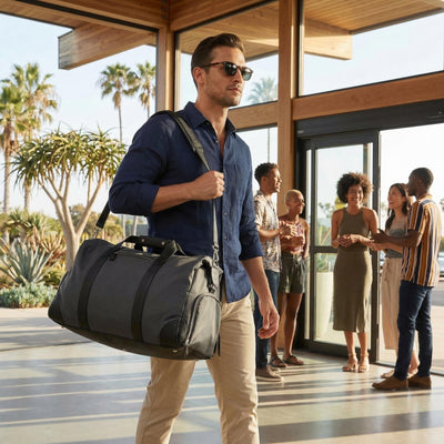 Harrison Travel Duffel Bag w Shoe Compartment 22" - Charcoal Grey