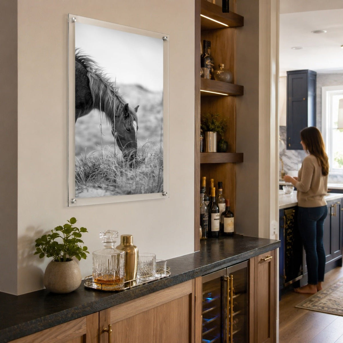Hay There Black & White Acrylic Wall Art Print